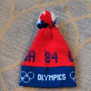 VTG Vintage 1984 Olympics Red, White,and Blue Beanie Hat